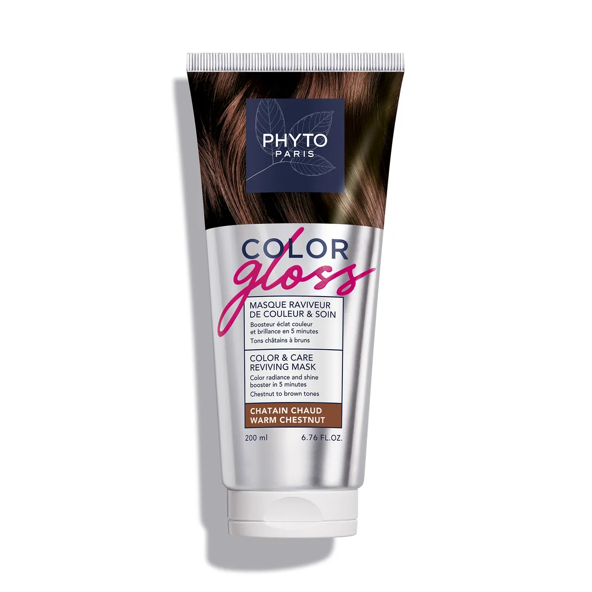 PHYTO COLOR GLOSS REVITALISEREND KLEUR- EN VERZORGINGSMASKER – WARM KASTANJEBRUIN 200 ML