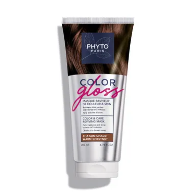 PHYTO COLOR GLOSS REVITALISEREND KLEUR- EN VERZORGINGSMASKER – WARM KASTANJEBRUIN 200 ML