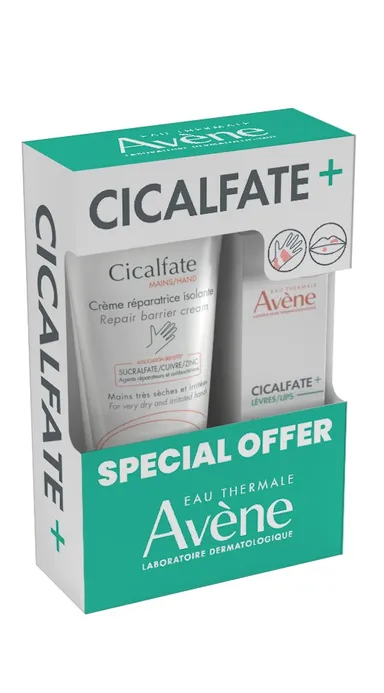 Avène Cicalfate Kit Crème main réparatrice 100ml + Baume lèvres réparateur 12ml