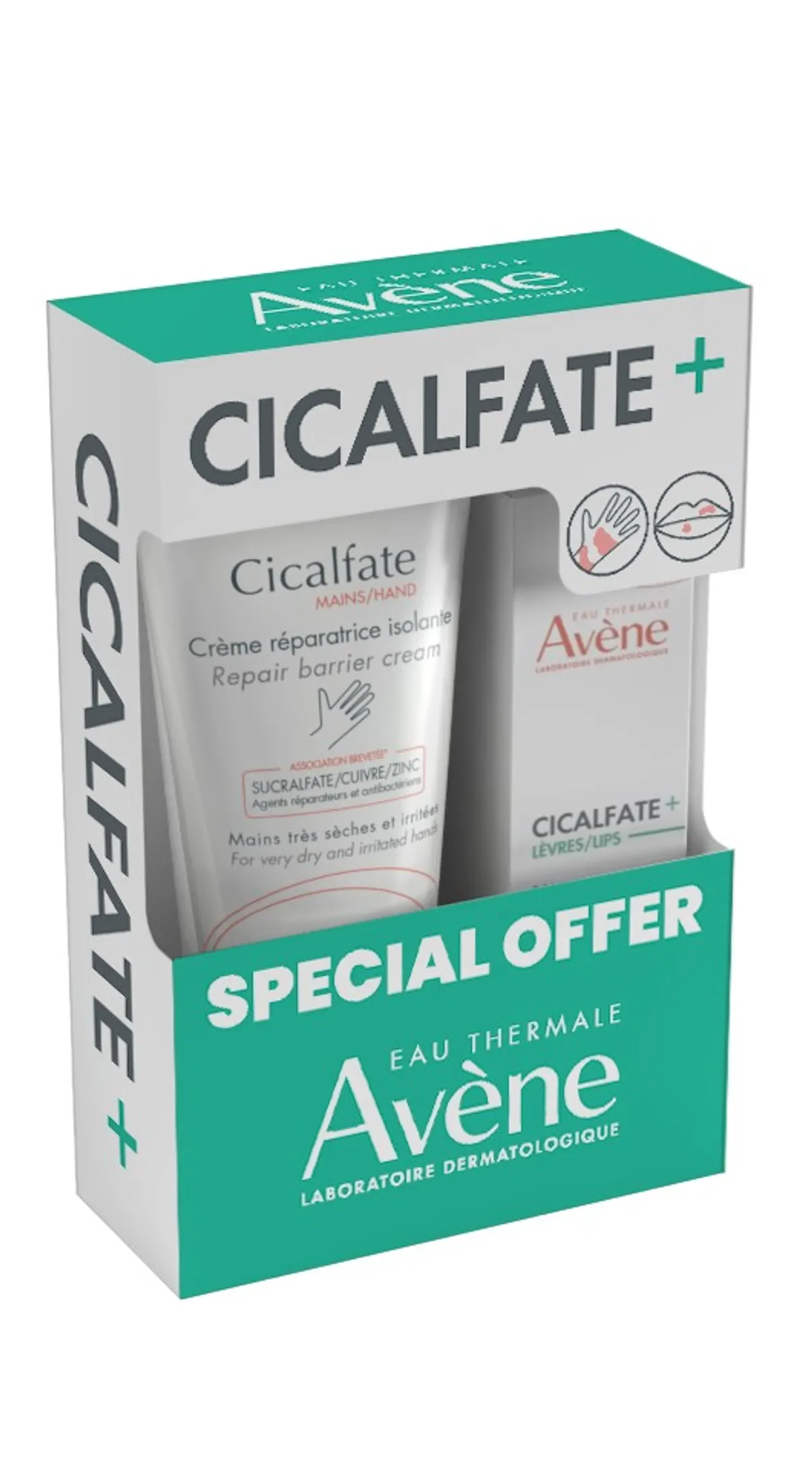 Avène Cicalfate Set Herstellende Handcrème 100 ml + Herstellende Lippenbalsem 12 ml
