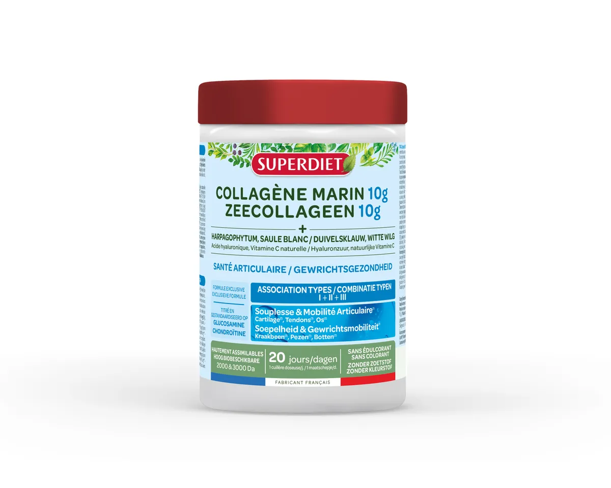 SuperDiet Collagène Marin 10g + Harpagophytum + Saule Blanc 220g