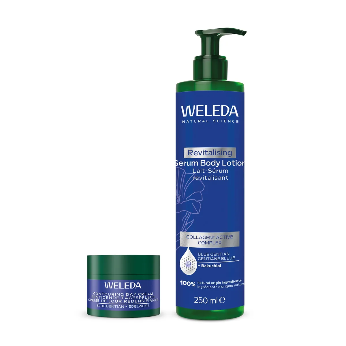 Weleda Duo Lait-Sérum Revitalisant Gentiane Bleue 250ml + Crème de Jour Redensifiante 10ml