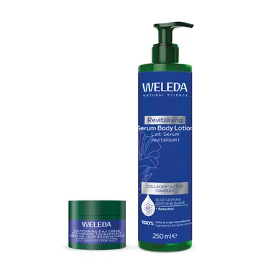 WELEDA DUO BLAUWE GENTIAAN/ED SERUM BODY LOTION 250ML + GRATIS DAGCREME 10ML