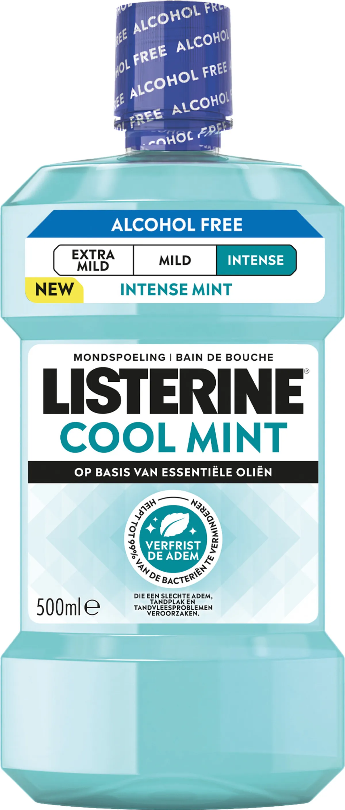 LISTERINE® COOL MINT ZONDER ALCOHOL INTENSE SMAAK 500ML