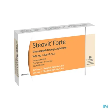 Steovit Forte Orange 1000mg/800U.I. 28 Comprimés à croquer