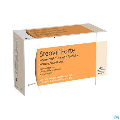 Steovit Forte Orange 1000 mg/800 I.E. 84 Kauwtabletten