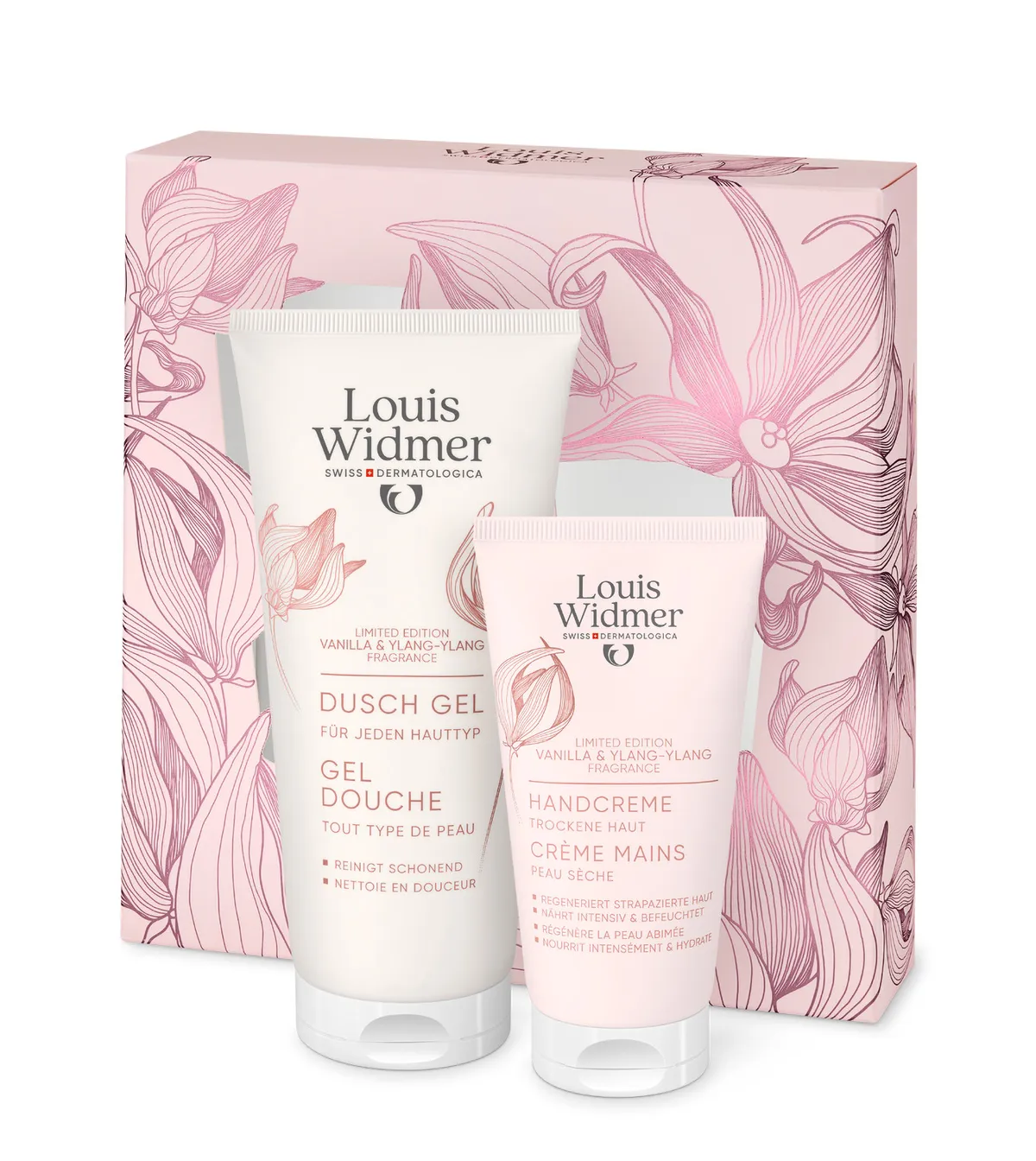 Louis Widmer Coffret Cadeau Gel Douche et Baume Mains