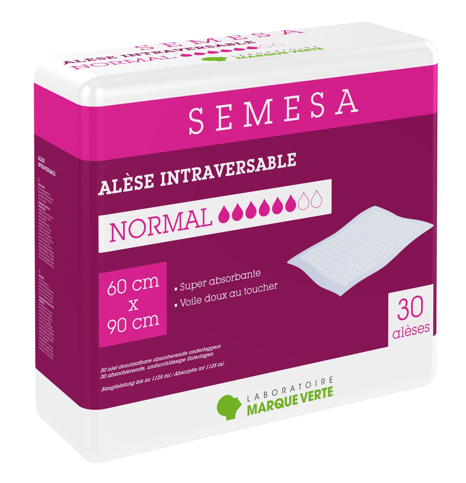 Marque Verte 30 Alèses Jetables Normal 60x90cm - Alèses | Parapharmacie ...