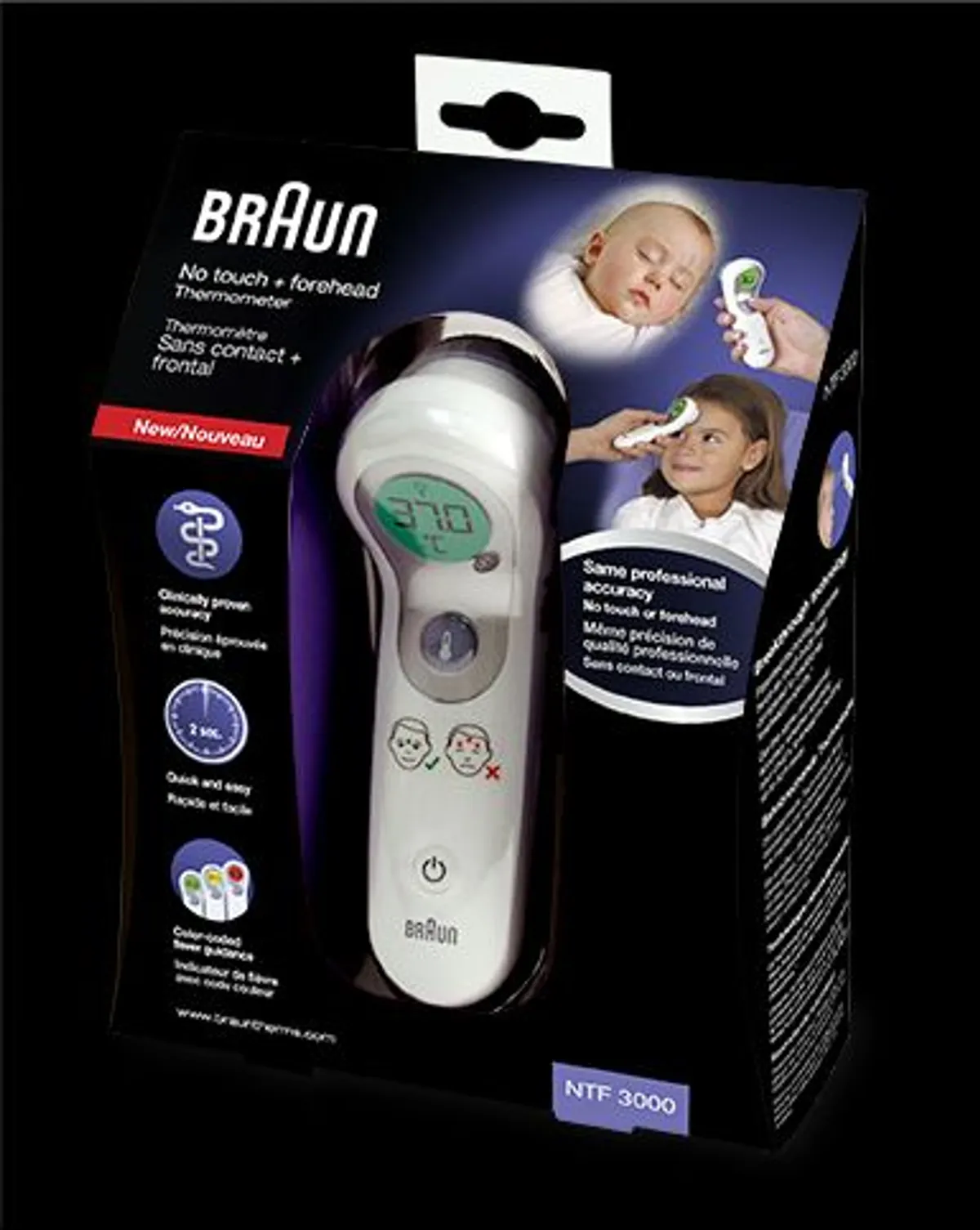 Braun Thermomètre Sans Contact et Frontal (ref NTF 3000)