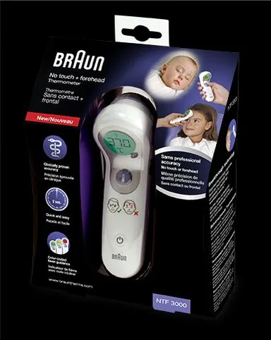 Braun Thermomètre Sans Contact et Frontal (ref NTF 3000)
