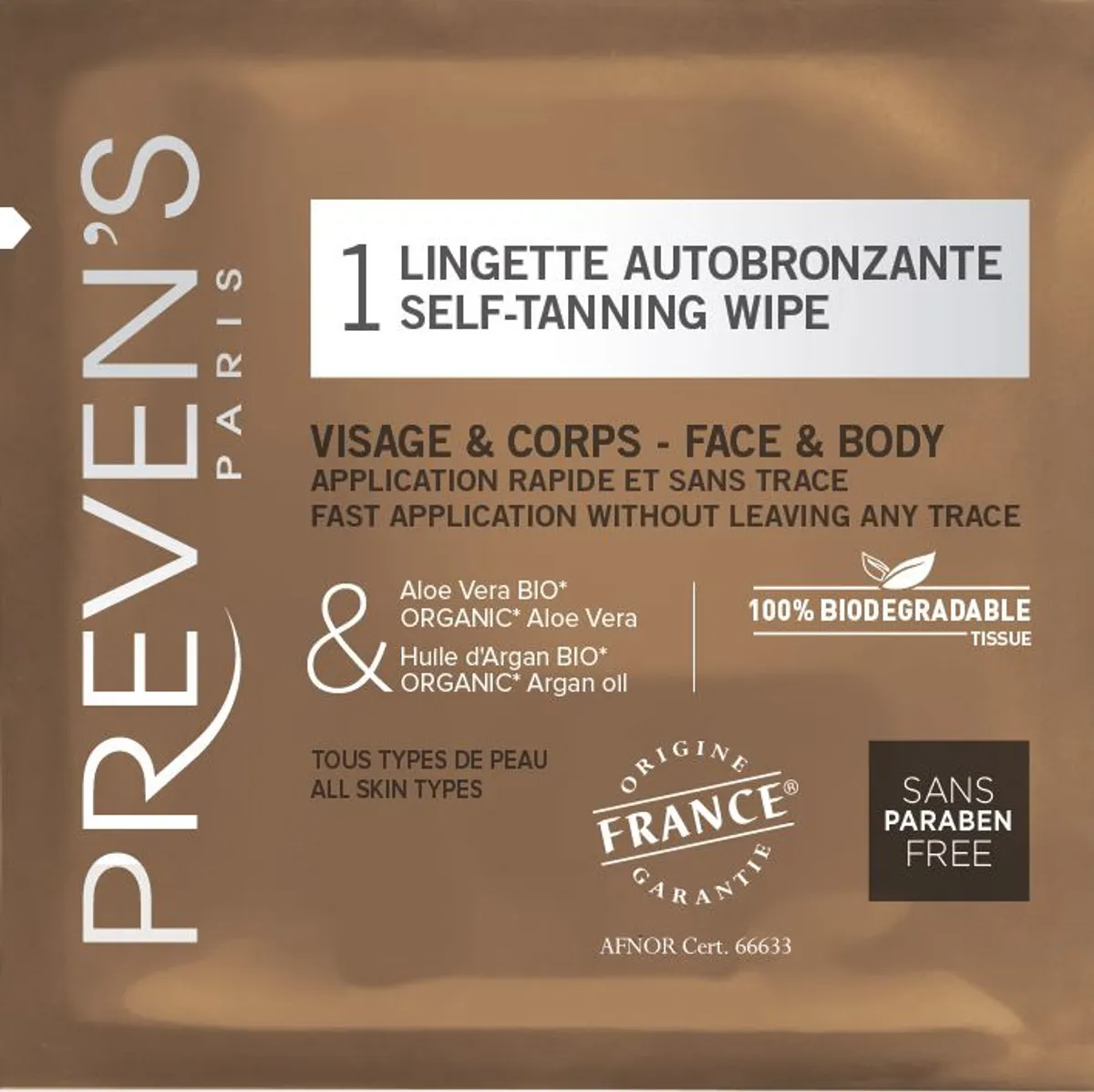 Preven's Lingette Autobronzantes 5 pièces