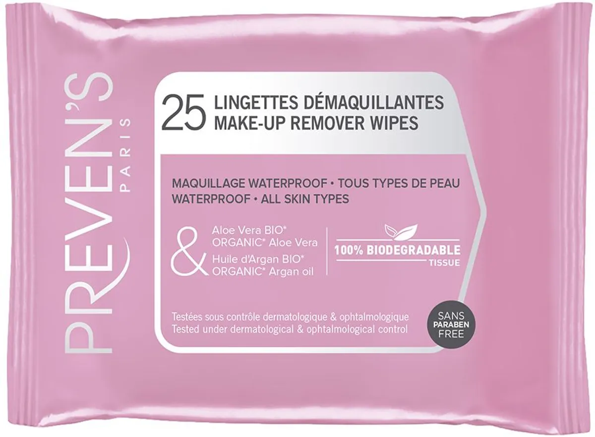 Preven's 25 Lingettes Démaquillantes