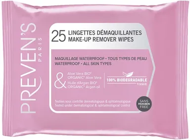 Preven's 25 Lingettes Démaquillantes