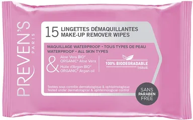 Preven's 15 Lingettes Démaquillantes