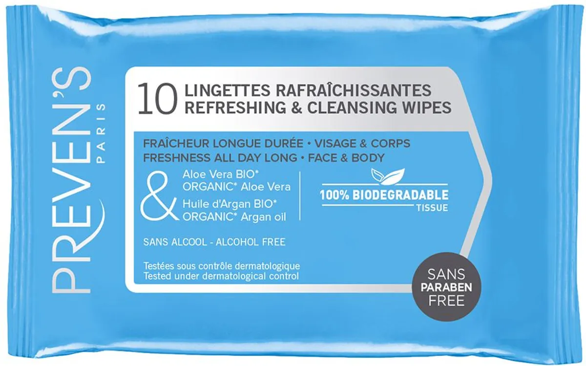 Preven's 10 Lingettes Rafraichissantes et Nettoyantes