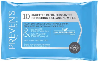 Preven's 10 Lingettes Rafraichissantes et Nettoyantes
