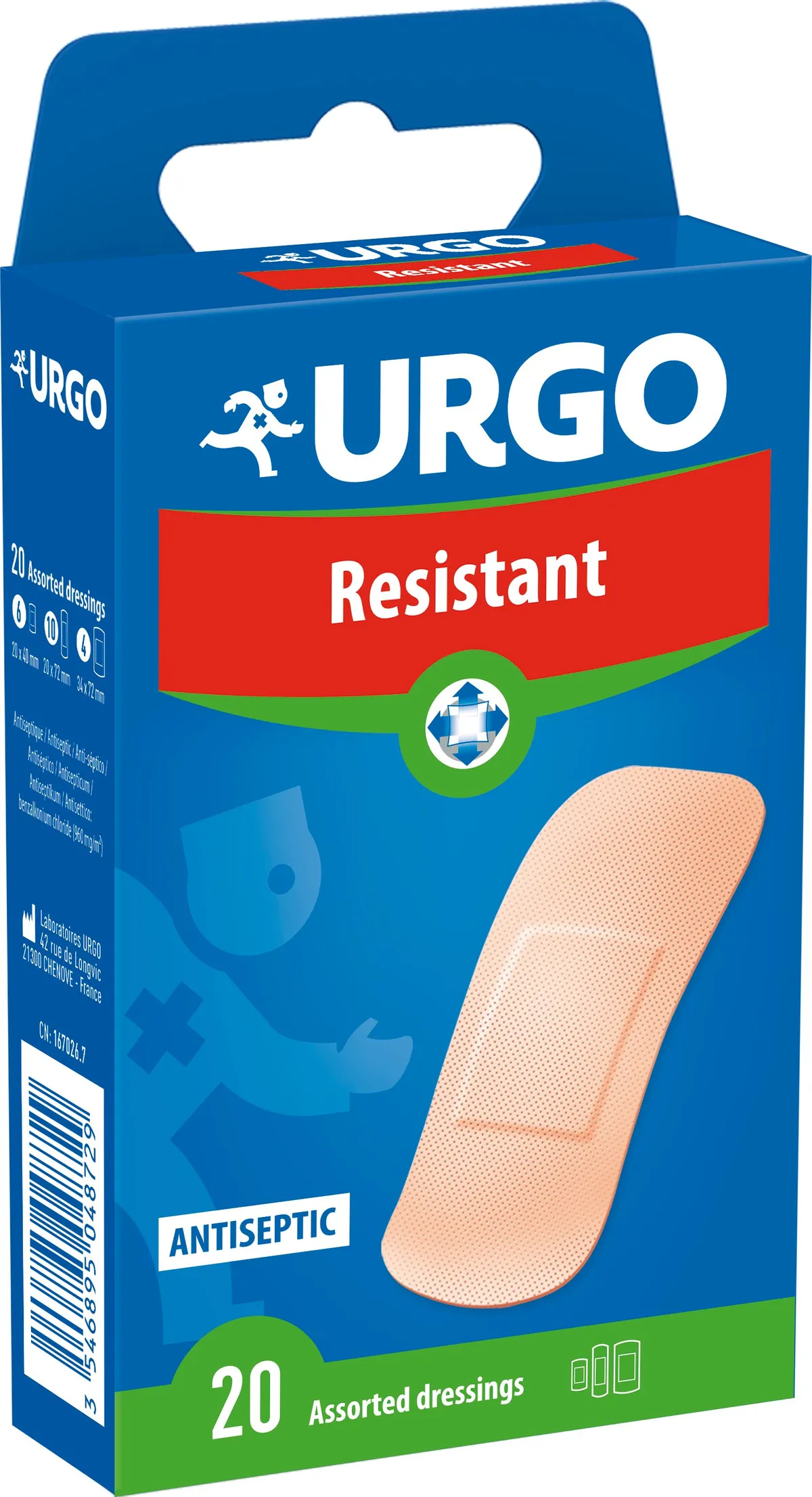 URGO Résistant 20 Pansements Assortis