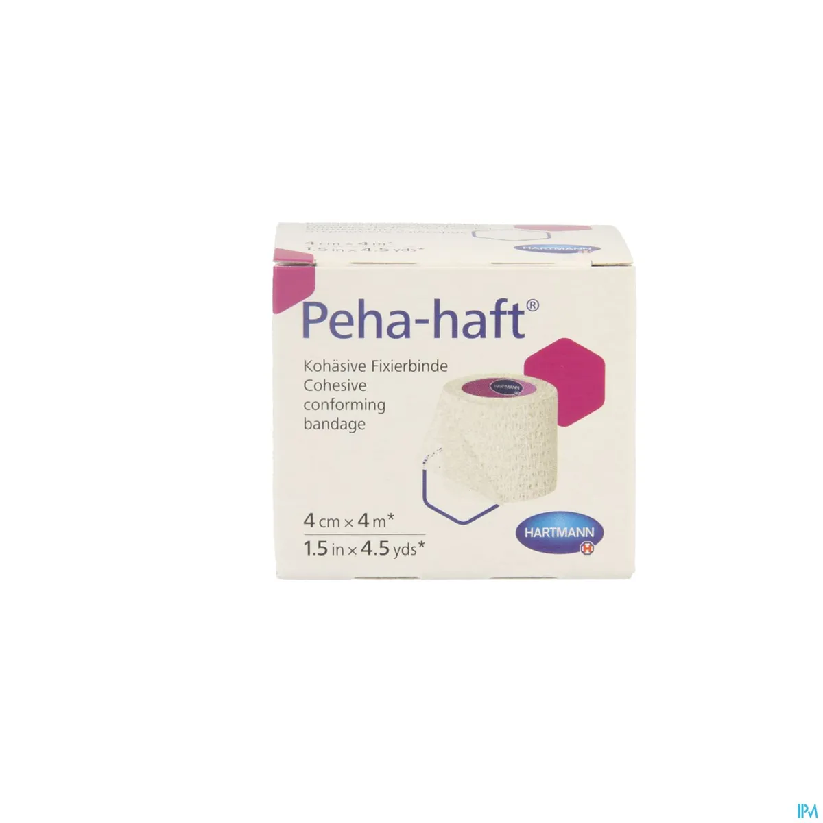 Peha-Haft 1 Bande de Fixation Cohésive Sans Latex 4 cm x 4 m