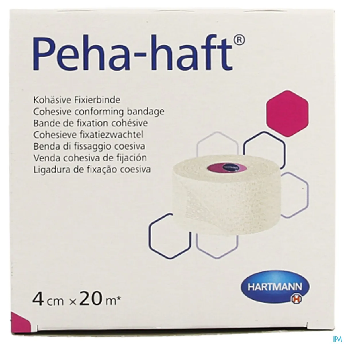 Peha-Haft 1 Bande de Fixation Cohésive Sans Latex 4 cm x 20 m