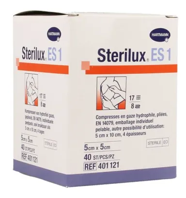 Sterilux No1 40 Compresses Stériles 8pl 5,0x 5,0cm