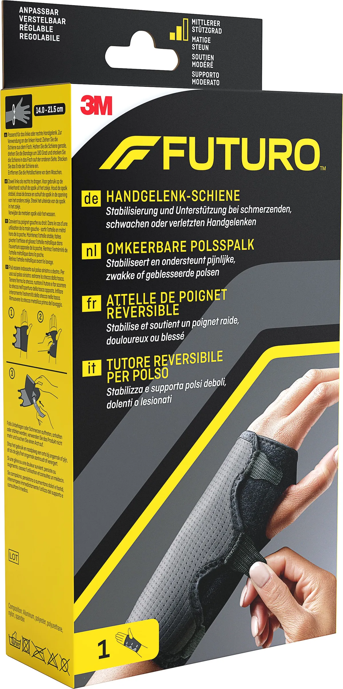 Futuro Attelle Poignet Réversible Ajustable Noir