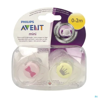 Philips Avent Mini Fopspeen Girls 0-2m Duopack
