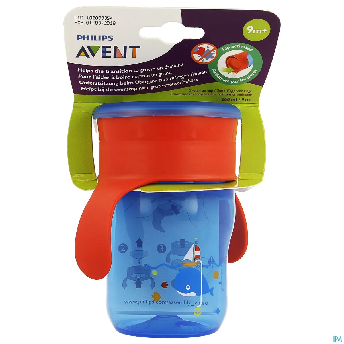 Philips Avent Grow-up Cup Rose Bleu 260ml