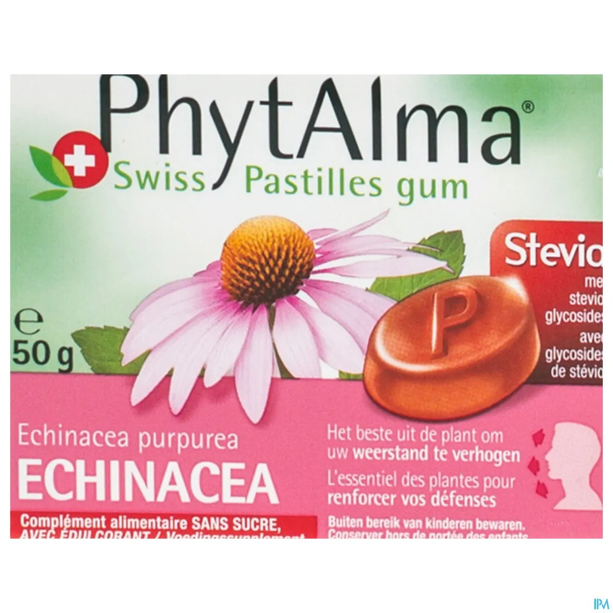 PhytAlma Pastilles Gum Echinacea + Stevia 50g