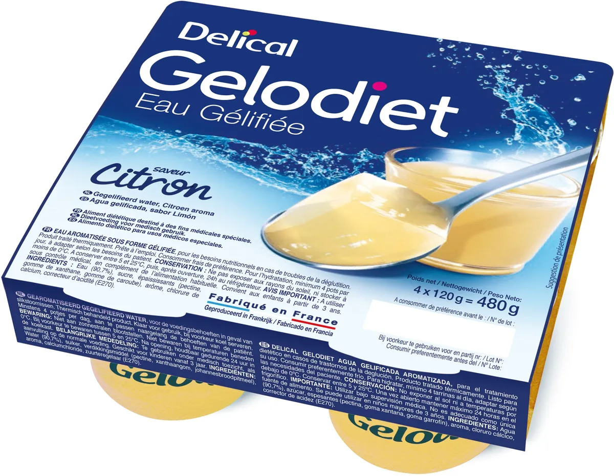Gelodiet Gelwater Gesuikerd Citroen Pot 4x120g