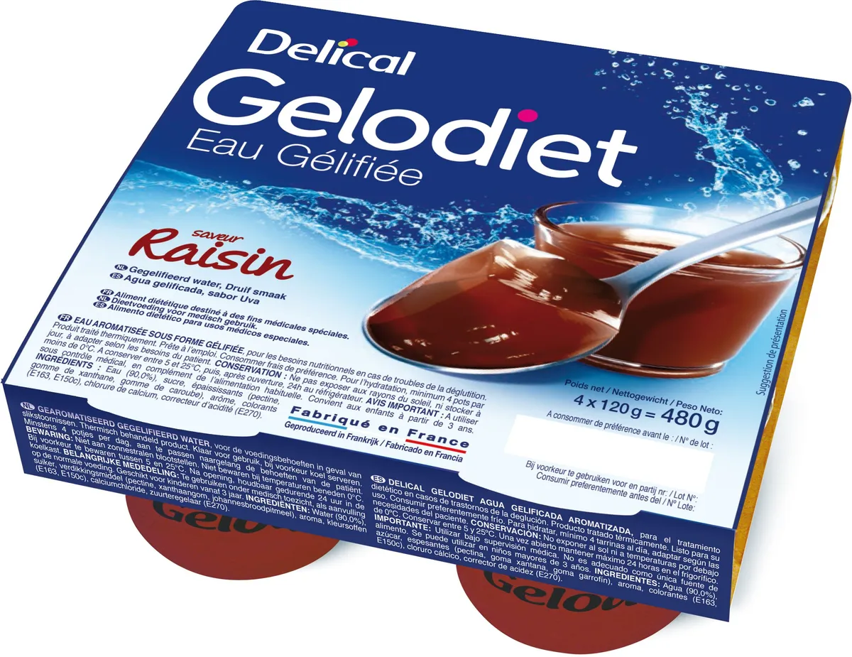 Gelodiet Gelwater Gesuikerd Druif Pot 4x120g